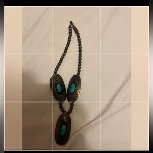 Native Blue and Brown Necklace with Striking Design